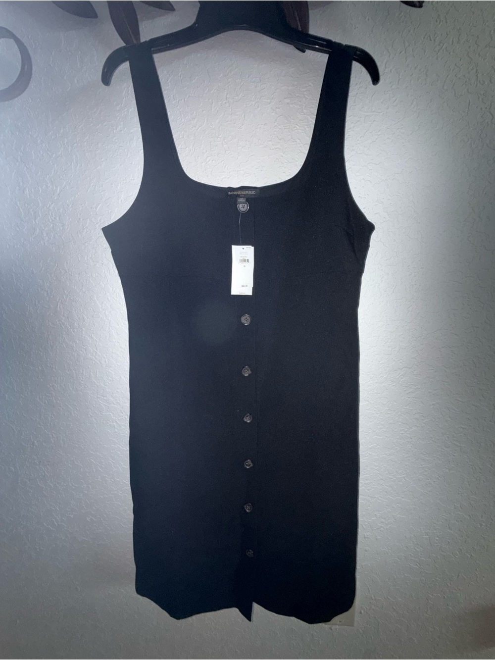 Banana Republic Black Ribbed Button-Front Tank Top